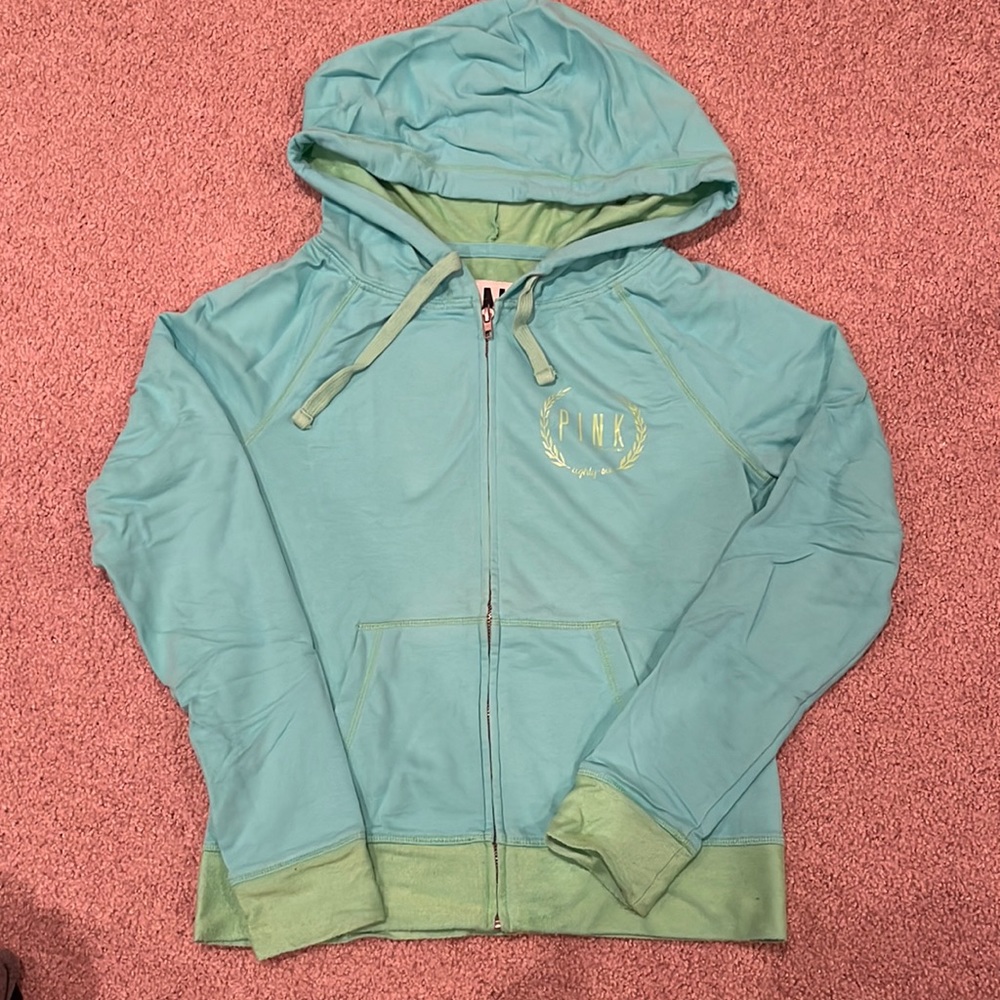 Turquoise and green VS Pink full zip up